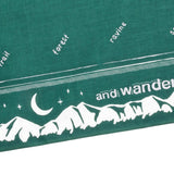 and wander Odds & Ends GREEN / O/S REFLECTIVE WORDS BANDANA