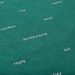 Load image into Gallery viewer, and wander Odds &amp; Ends GREEN / O/S REFLECTIVE WORDS BANDANA

