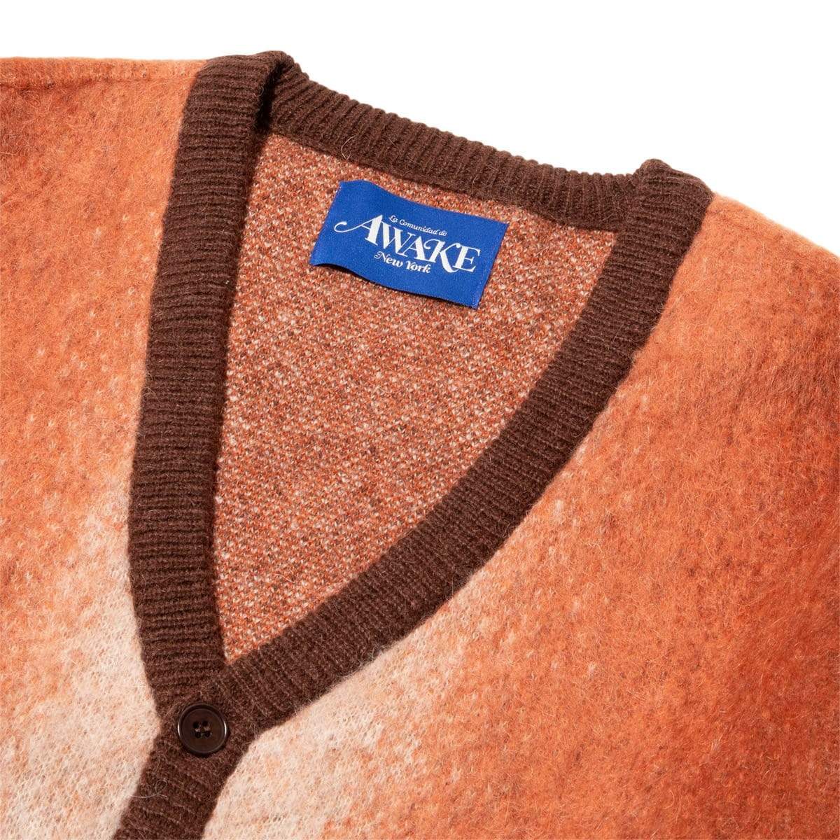 MOHAIR OMBRE STRIPED CARDIGAN Terracotta – Bodega