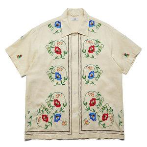 BODE Shirts MORNING GLORY EMBROIDERED S/S SHIRT
