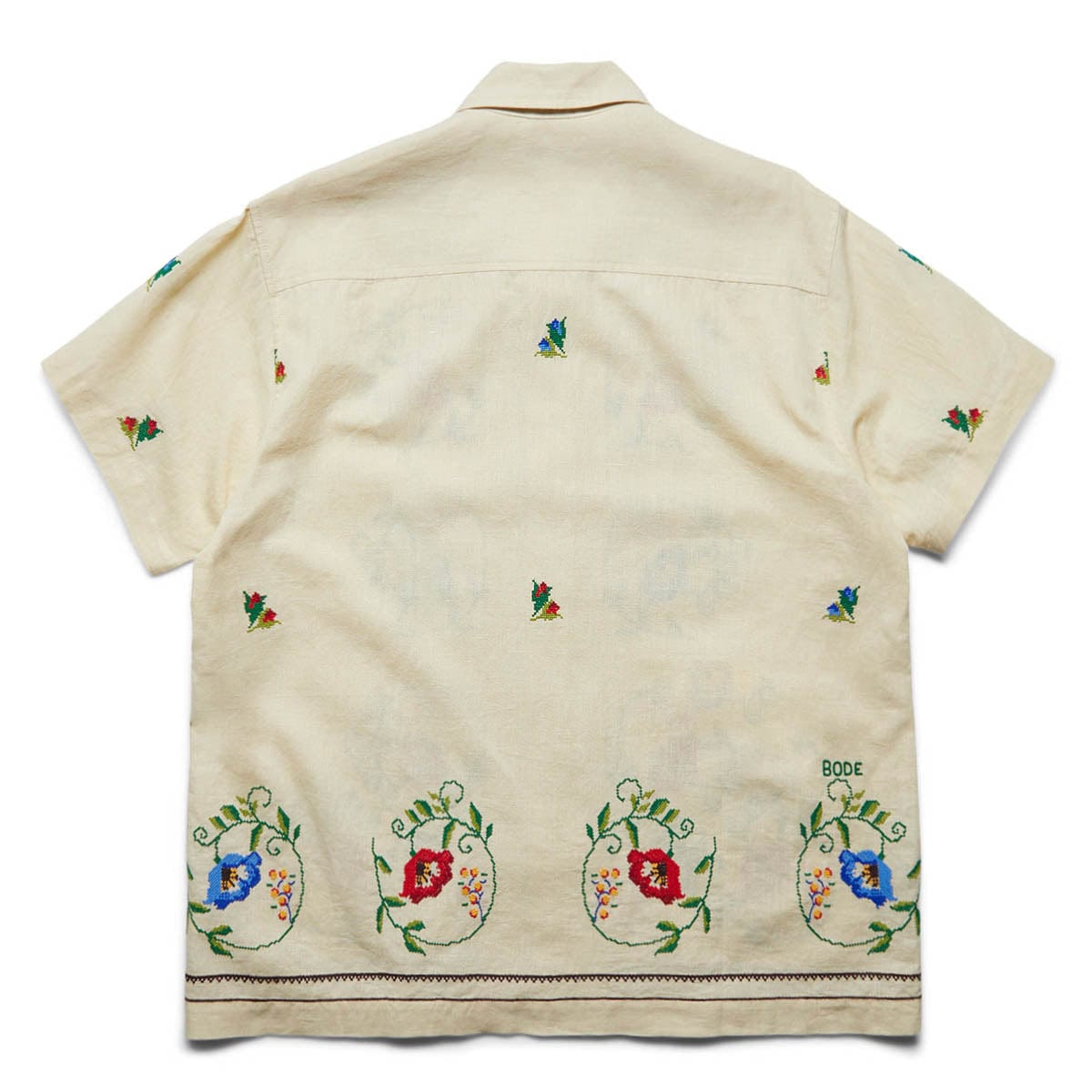 BODE Shirts MORNING GLORY EMBROIDERED S/S SHIRT