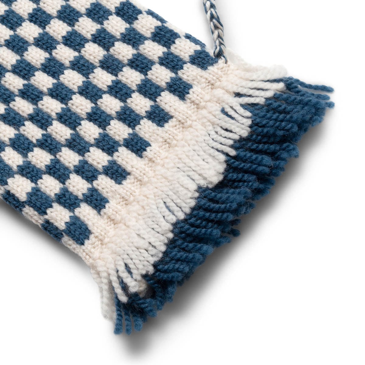 BODE Scarves & Gloves BLUE CREAM / O/S FRINGE CHECK MITTEN