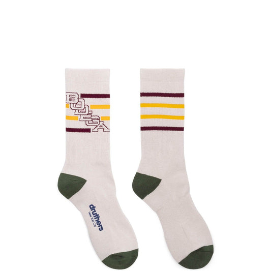 Bodega  Socks WHITE/BURGUNDY / O/S x Druthers DIAGONAL EVERYDAY SOCK