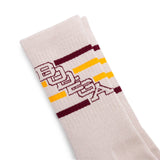Bodega  Socks WHITE/BURGUNDY / O/S x Druthers DIAGONAL EVERYDAY SOCK