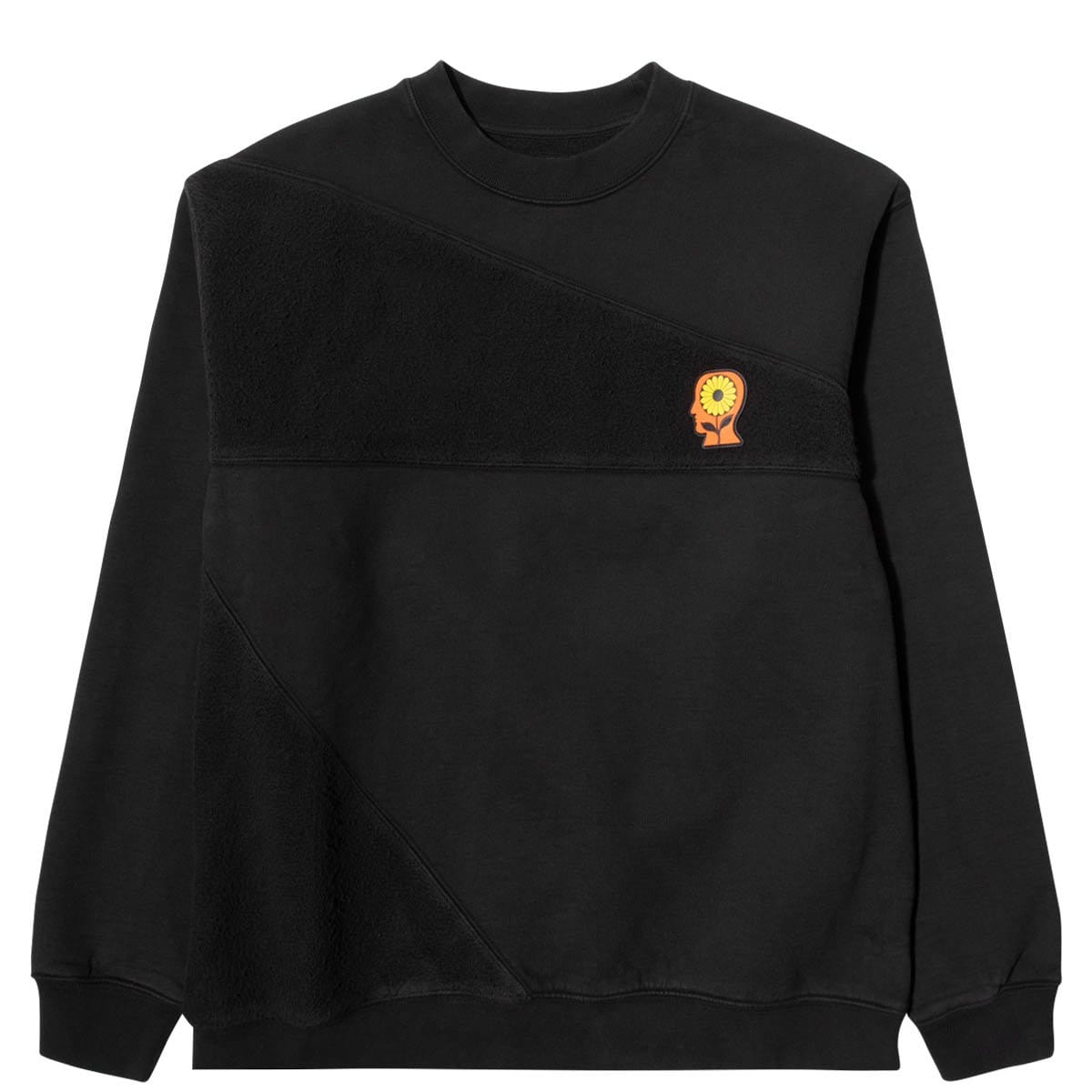 Brain Dead Hoodies & Sweatshirts SUNFLOWER ASYMMETRICAL PANELED CREWNECK