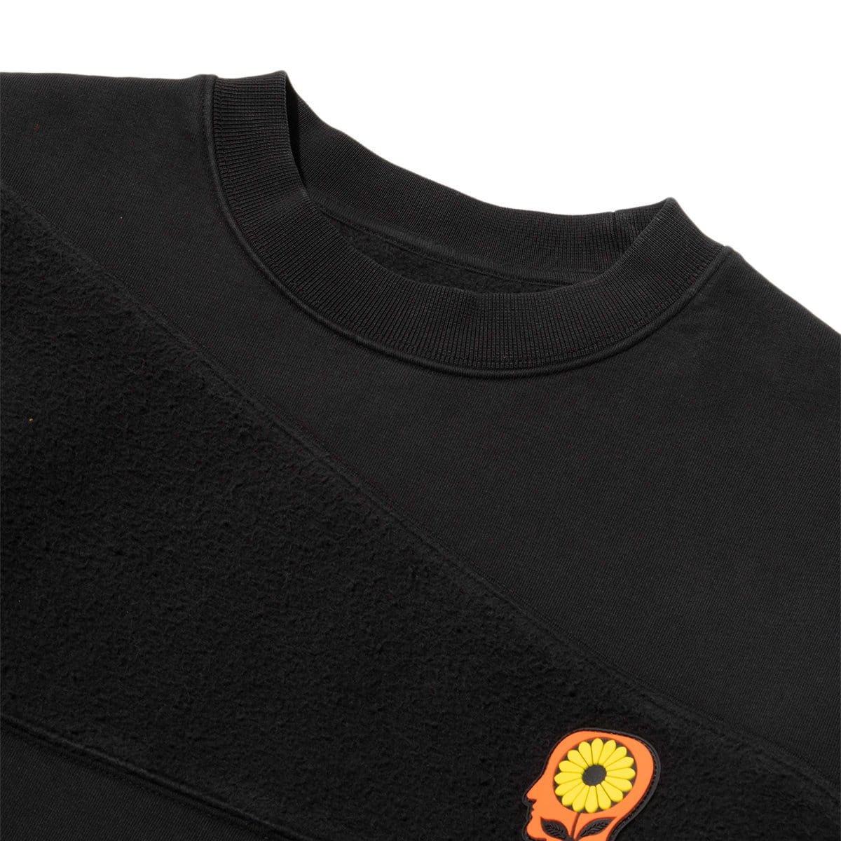 Brain Dead Hoodies & Sweatshirts SUNFLOWER ASYMMETRICAL PANELED CREWNECK