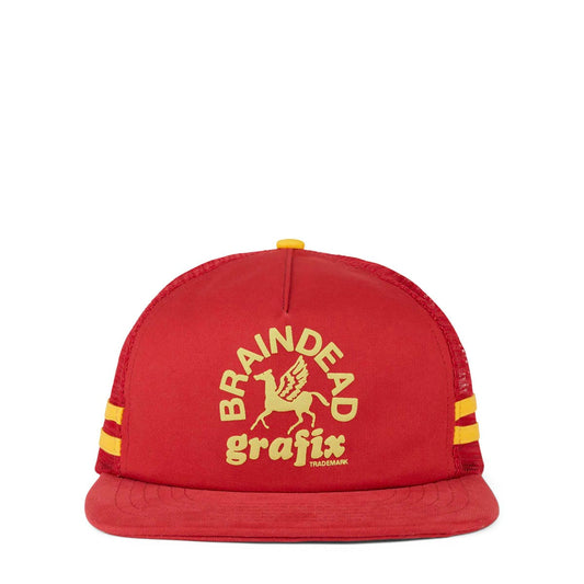 Brain Dead Headwear RED / O/S GRAFIX 5 PANEL TRUCKER CAP