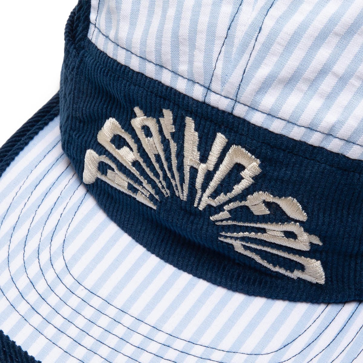 Brain Dead Headwear NAVY/MULTI / O/S MARITIME SEERSUCKER 5 PANEL CAMP HAT