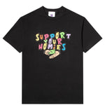 Load image into Gallery viewer, Bricks &amp; Wood T-Shirts BLACK SUPPORT YOUR HOMIES TEE
