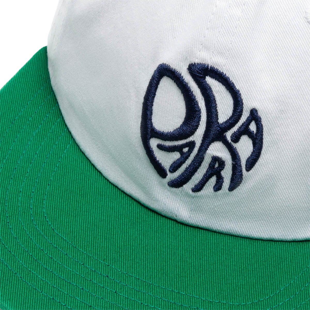 By Parra Headwear OFF WHITE/GREEN / O/S CIRCLE TWEAK LOGO 6 PANEL HAT