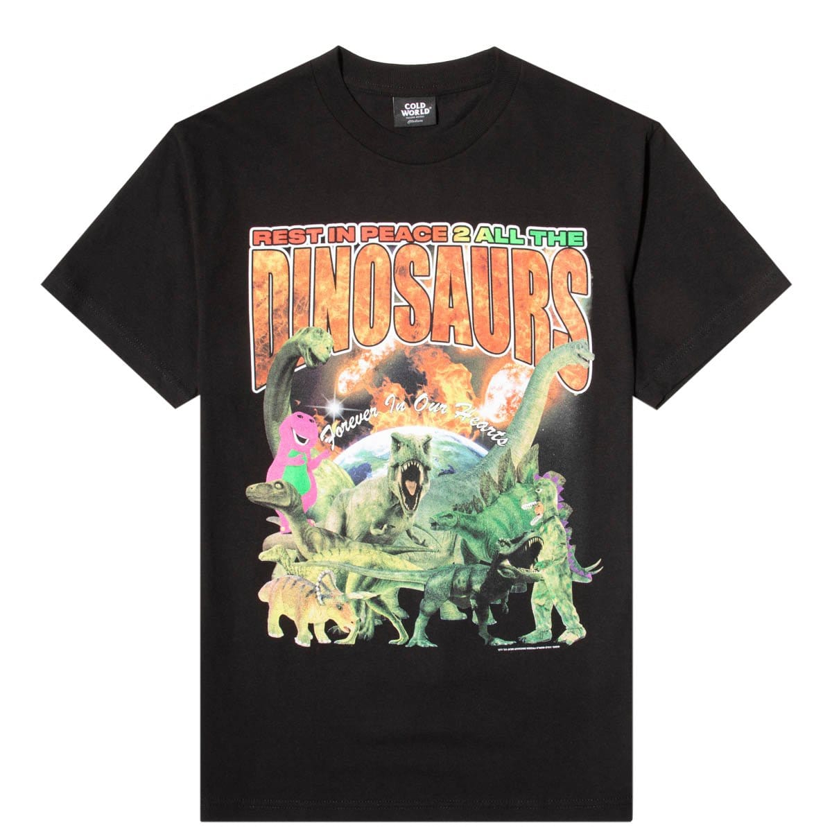 Cold World Frozen Goods T-Shirts RIP DINOSAURS TEE