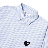 Comme des Garçons Play Shirts BLACK HEART STRIPED SHIRT