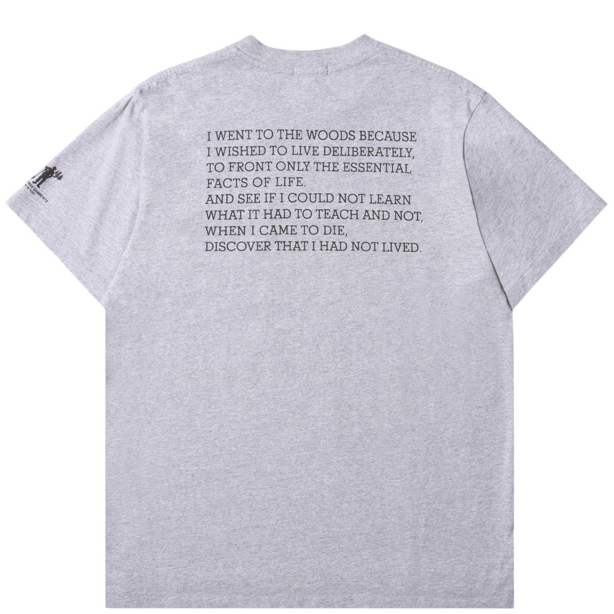 Engineered Garments T-Shirts PRINTED CROSS CREW NECK POCKET T-SHIRT