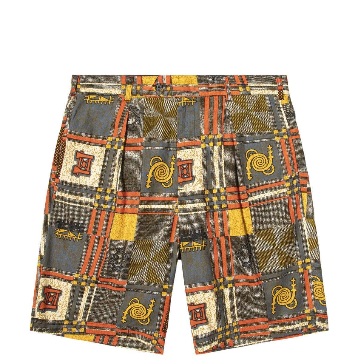 SUNSET SHORT Black/Gold Cotton African Print