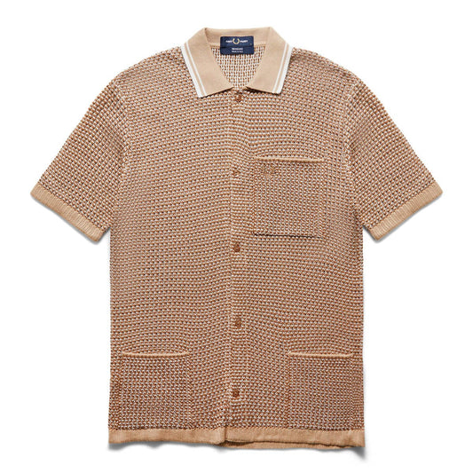 Fred Perry Shirts TWO COLOUR KNIT SHIRT