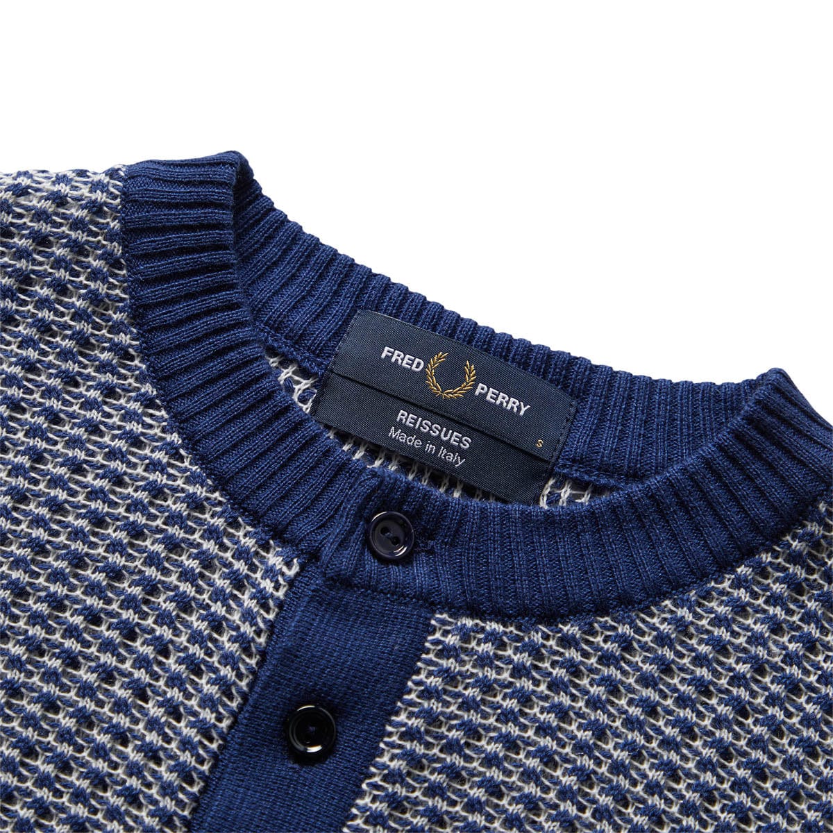 Fred Perry Shirts TWO COLOUR TEXTURE KNIT HENLEY