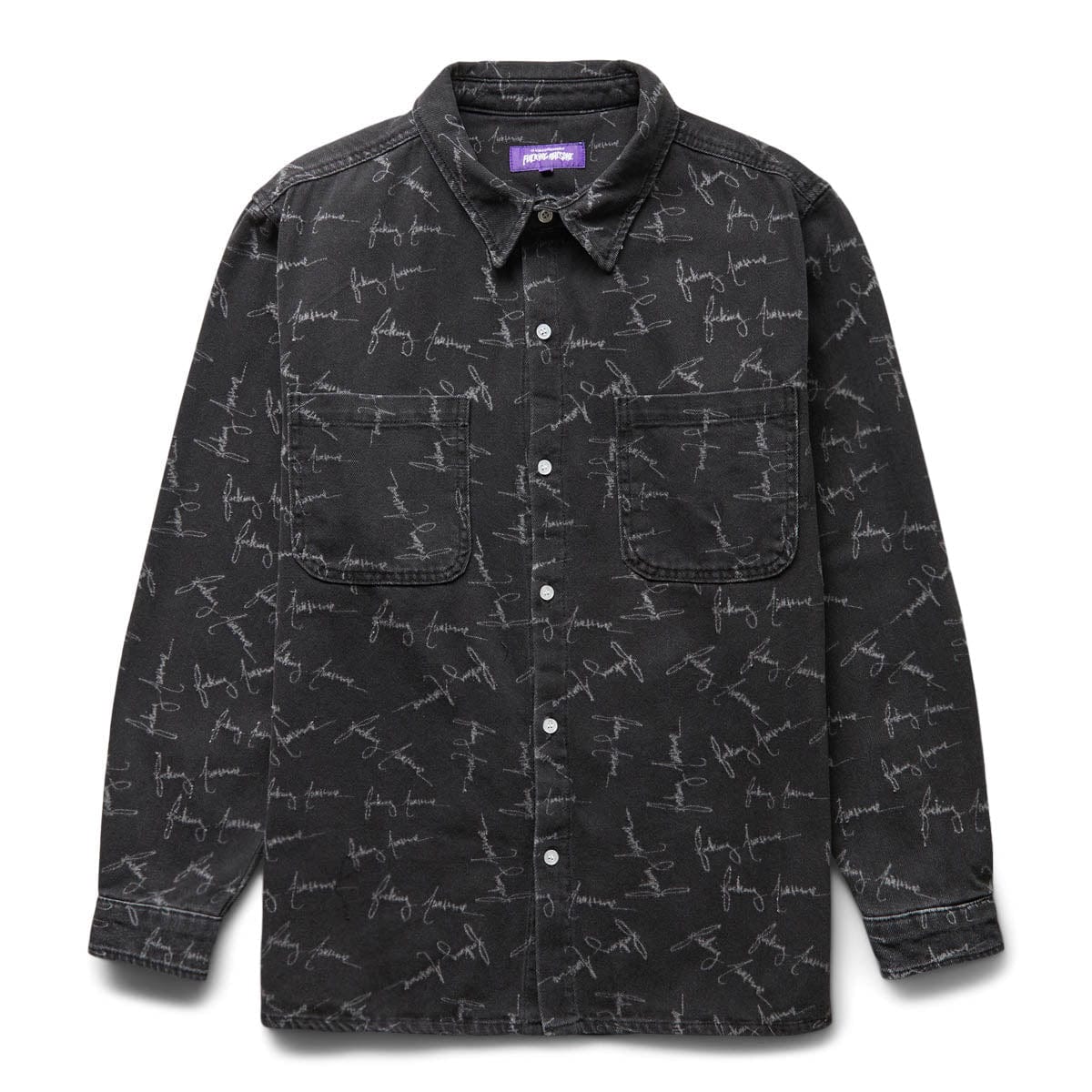 Fucking Awesome Shirts CURSIVE WASHED DENIM OVERSHIRT