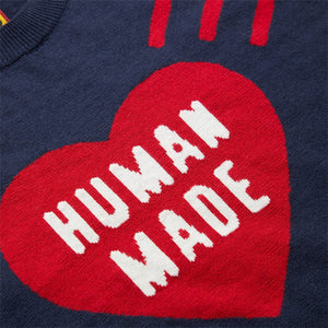 HEART KNIT L/S Navy | Bodega