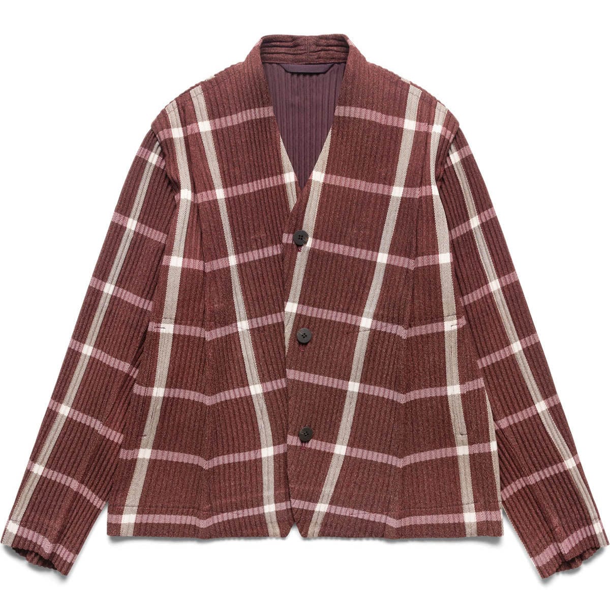 Homme Plissé Issey Miyake Outerwear RED CHECK / 2 TWEED PLEATS