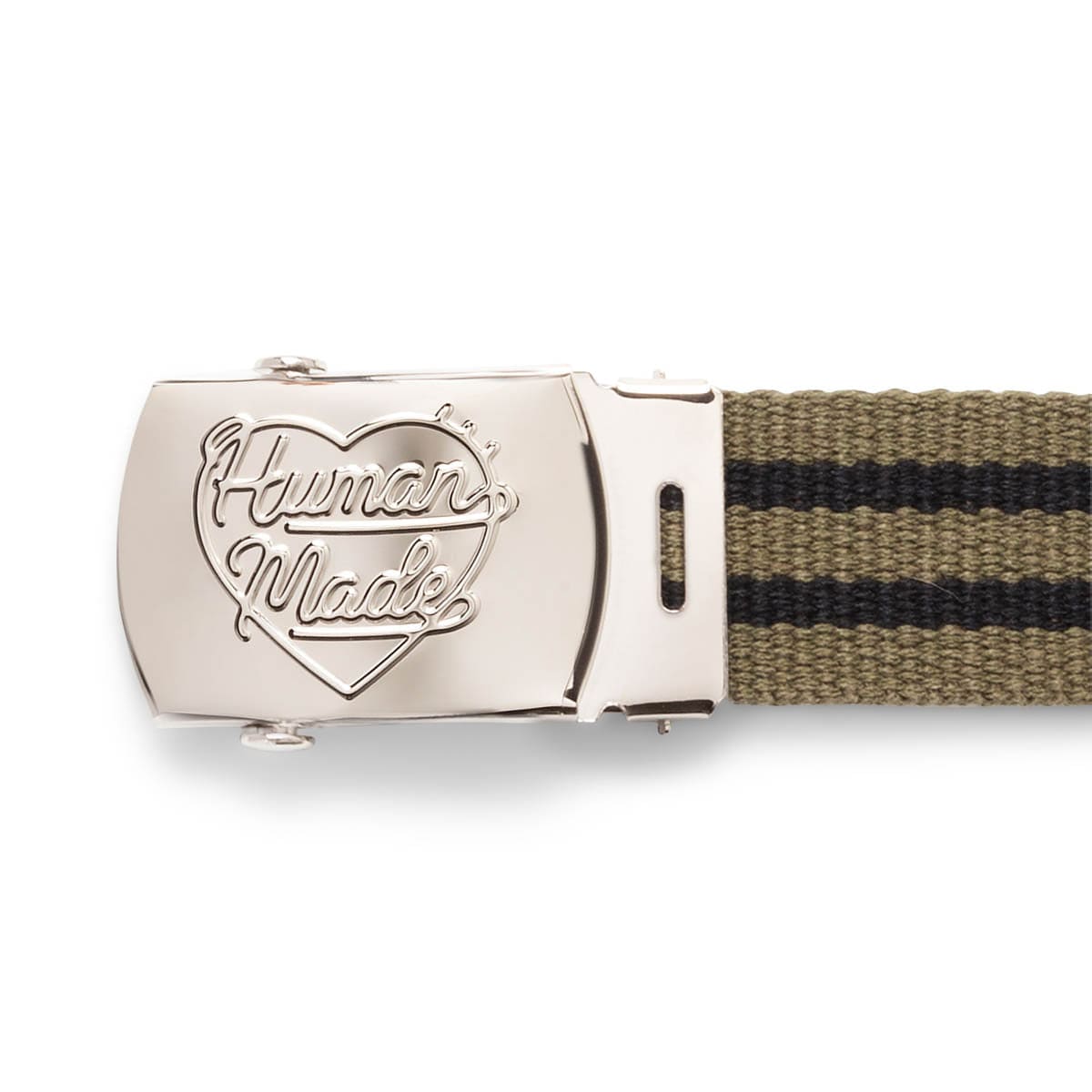 STRIPED WEB BELT OLIVE DRAB | Bodega