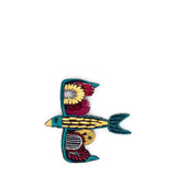 Kapital Odds & Ends KHAKI / O/S 3D EMBROIDERED PIN BADGE (SWALLOW)