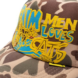Kapital Headwear BROWN / O/S DENIM MEN LOVES CATS CAMO TRUCK CAP