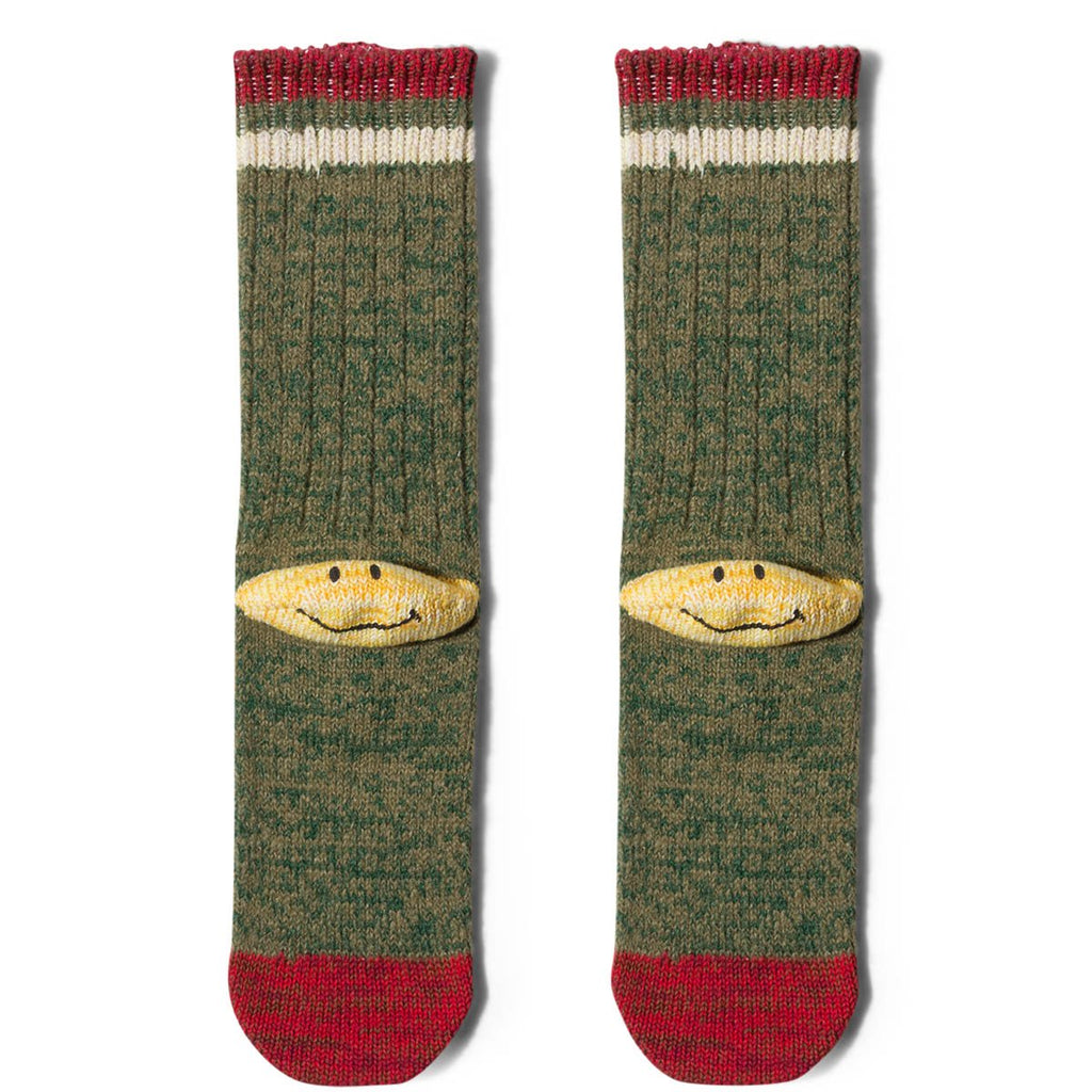 Kapital Bags & Accessories GREEN / O/S 72 YARNS WOOL IVY SMILE SOCKS
