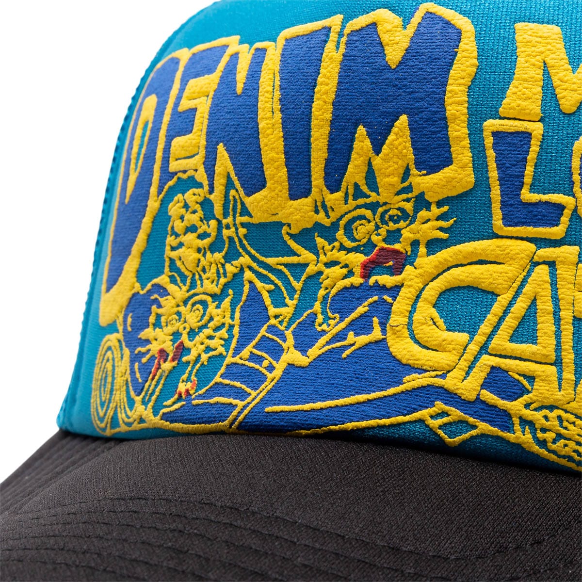 Kapital Headwear BLUE/BLACK / O/S DENIM MEN LOVE CATS TRUCKER CAP