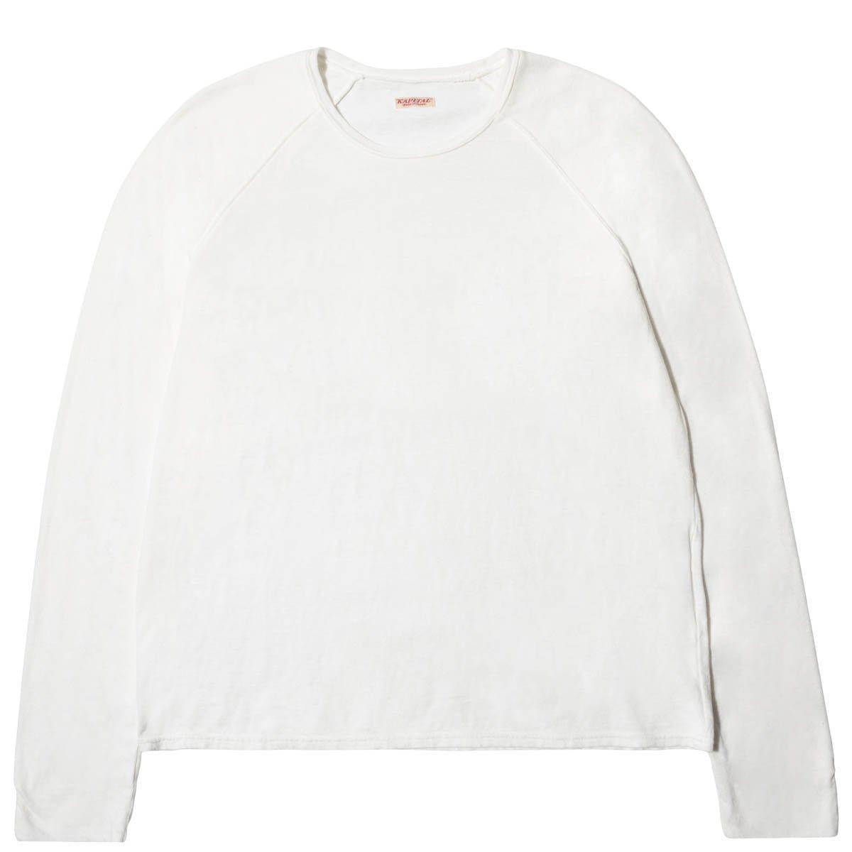 Kapital T-Shirts GAUZE JERSEY CHEF LONG SLEEVE T (SMILIE PATCH)