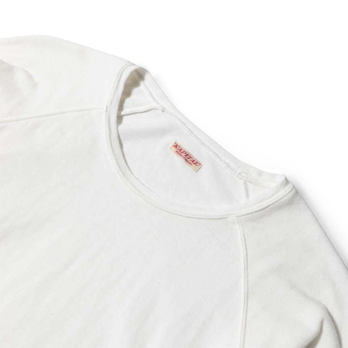 Kapital T-Shirts GAUZE JERSEY CHEF LONG SLEEVE T (SMILIE PATCH)
