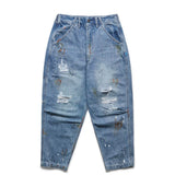 Liberaiders Bottoms REPAIRED DENIM SARROUEL PANTS