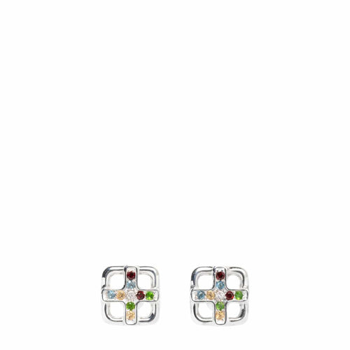Maple Jewelry SILVER 925/TOPAZ / O/S CROSS EARRRINGS