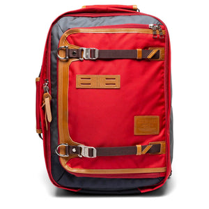 black leather top zip backpack - WAY BACKPACK Red