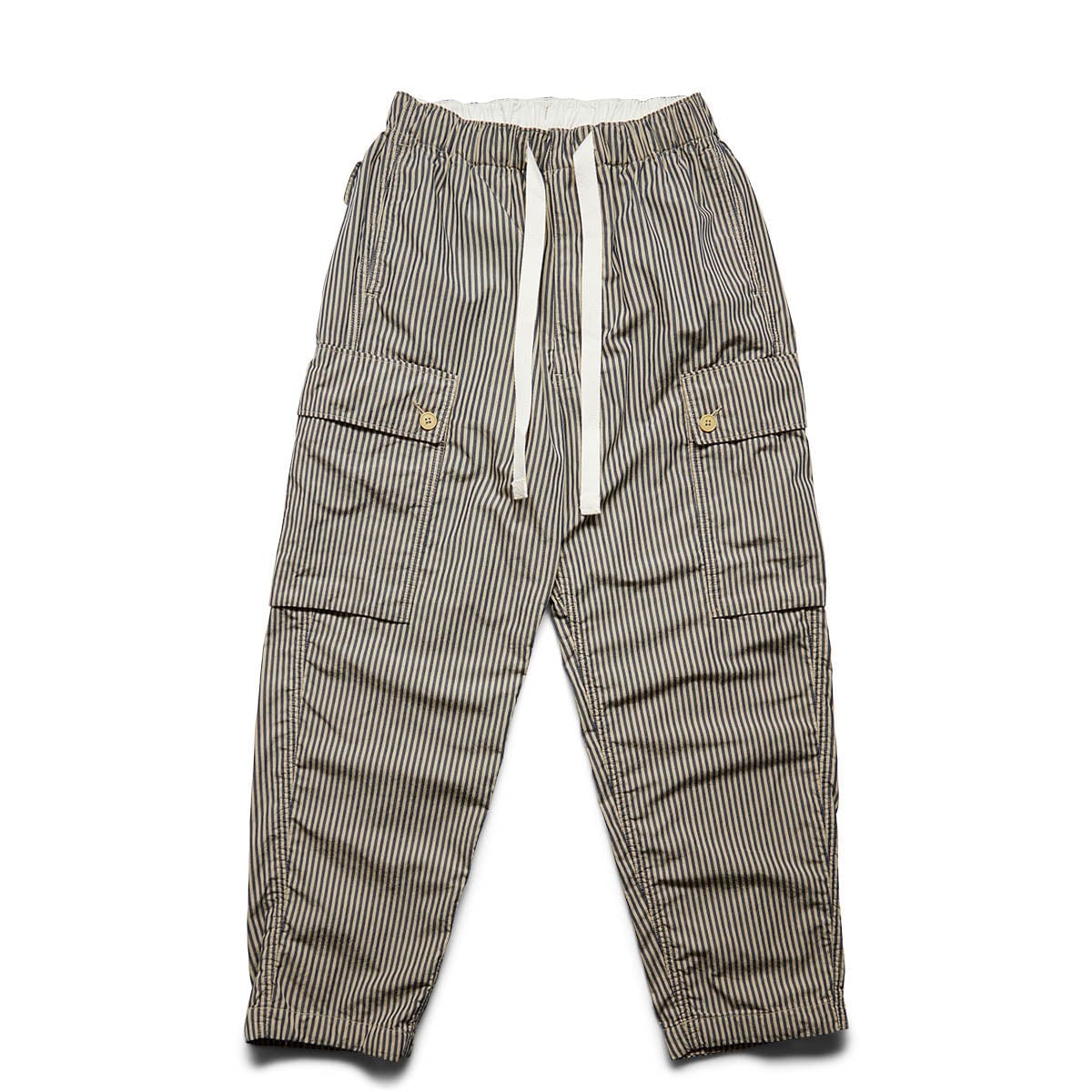 STRIPE EASY CARGO PANTS Beige/Navy | Bodega