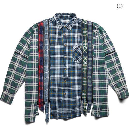 Needles Shirts ASSORTED / O/S (1) FLANNEL SHIRT - 7 CUTS ZIPPED WIDE SHIRT (MULTIPLE STYLES)