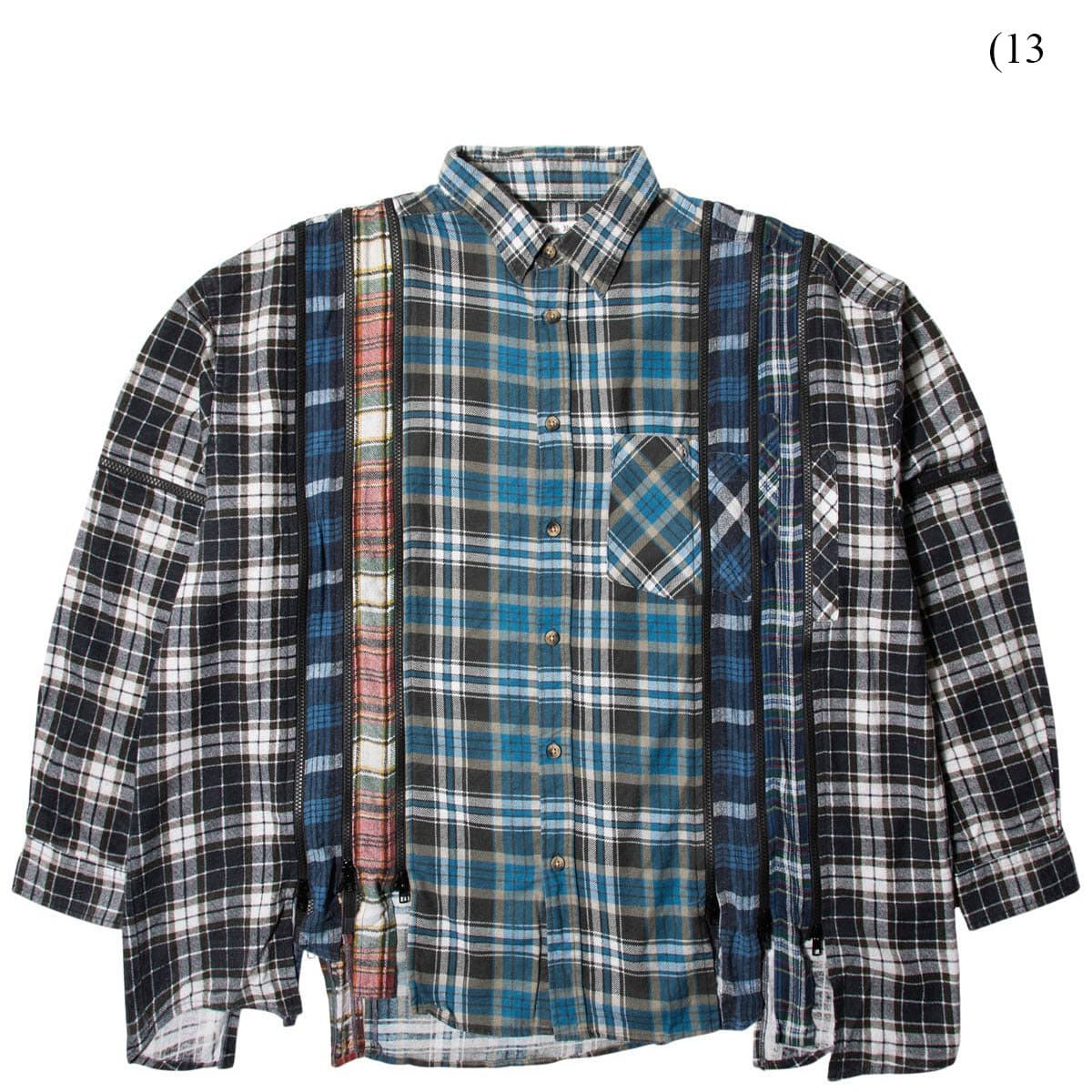 Needles Shirts 7 CUTS ZIPPED WIDE FLANNEL SHIRT FW21 (MULTIPLE OPTIONS)