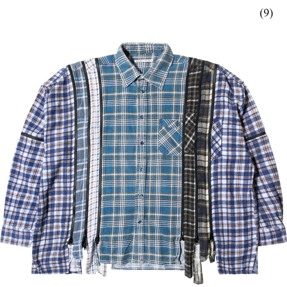 Needles Shirts 7 CUTS ZIPPED WIDE FLANNEL SHIRT FW21 (MULTIPLE OPTIONS)