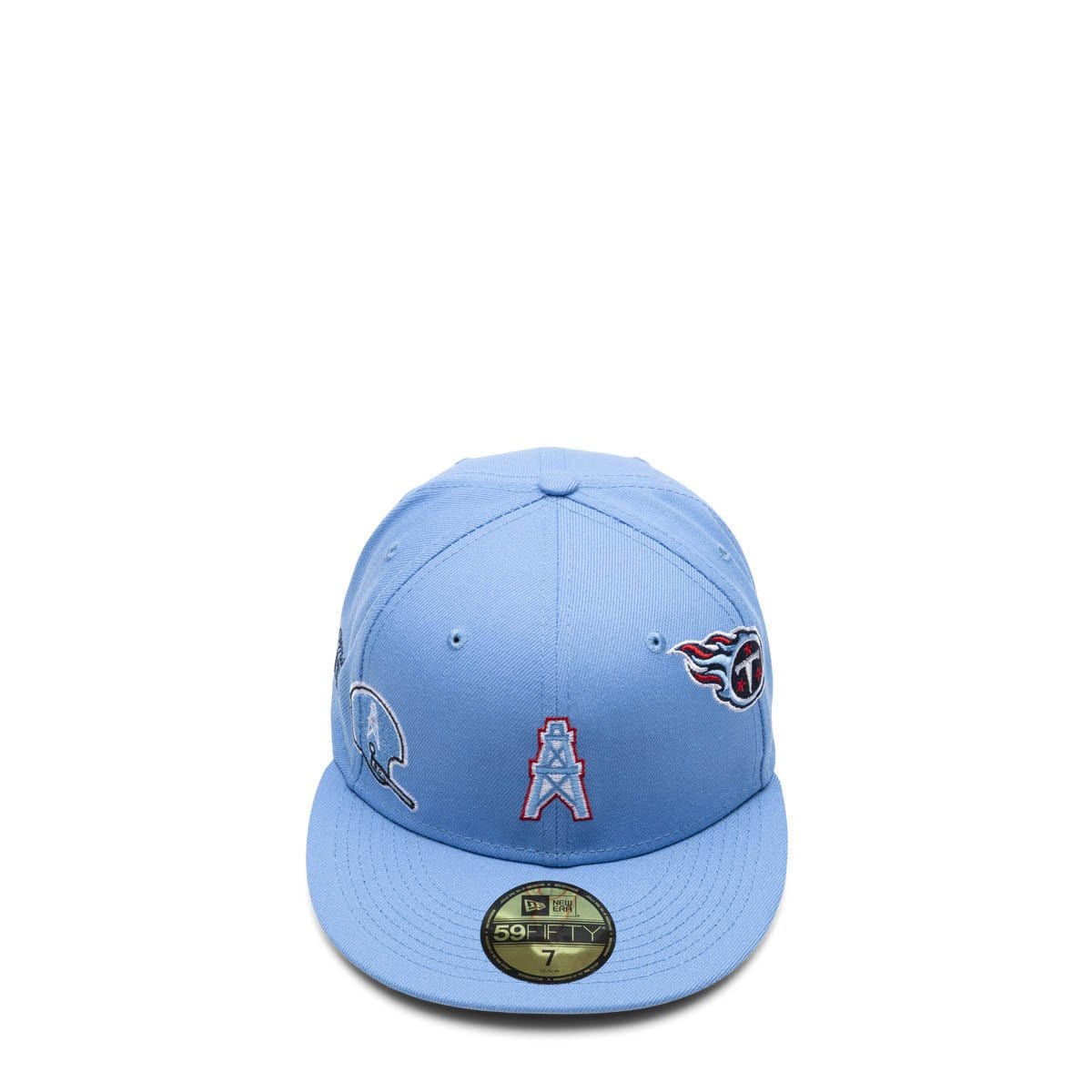 Tennessee Titans New Era Vegas Gold/Navy Bill And Sky Blue Bottom With 50th  Anniversary Patch On Side 59FIFTY Fitted Hat