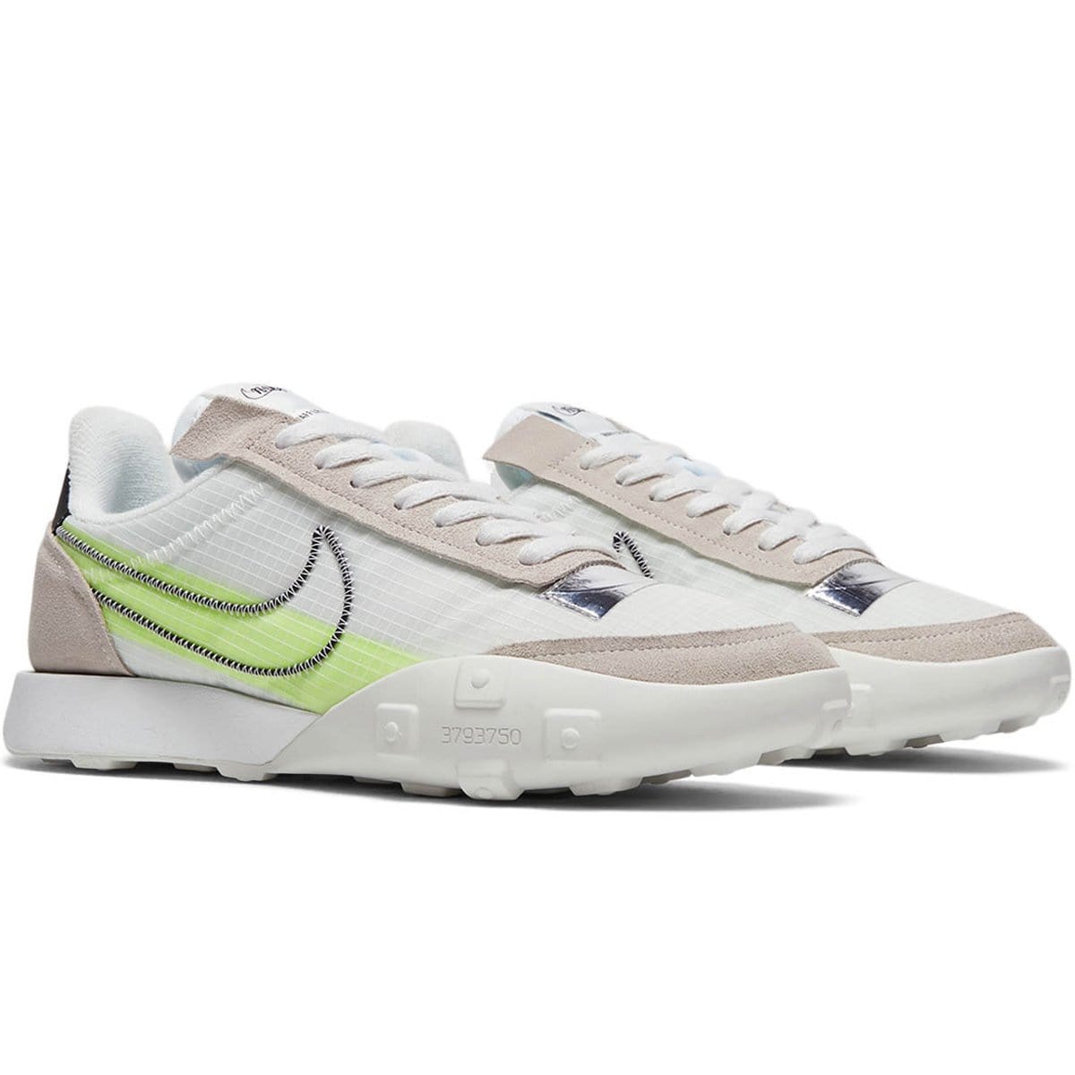 Nike Womens Waffle Racer 2X White Black-Volt-Chrome Shoe cheapest Size 7