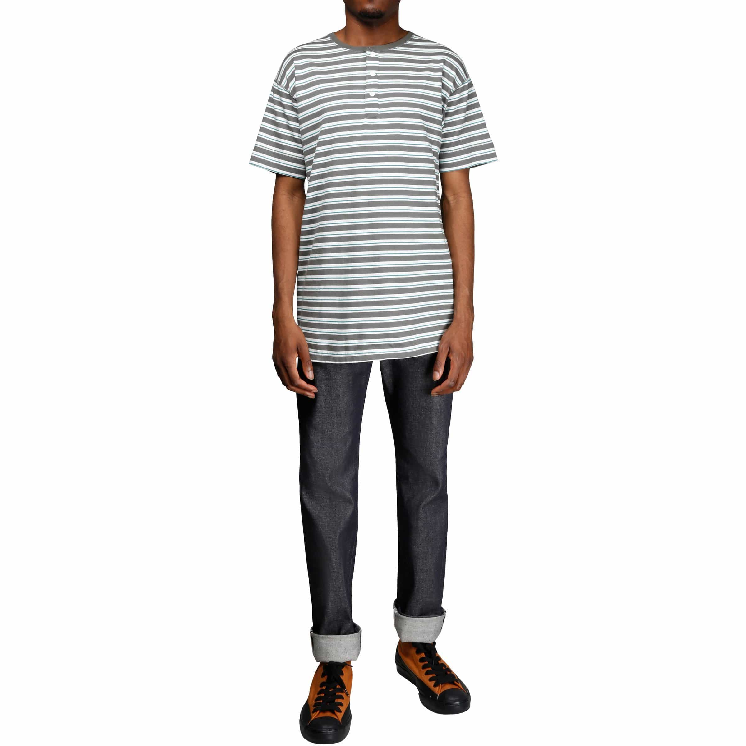 DWELLER HENLEY S/S TEE COTTON JERSEY Grey – Bodega