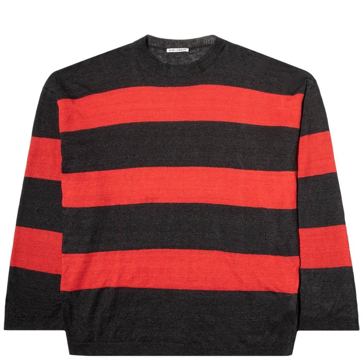 Our Legacy Knitwear RED/BROWN STRIPE MOTH / L POPOVER DROP KNIT