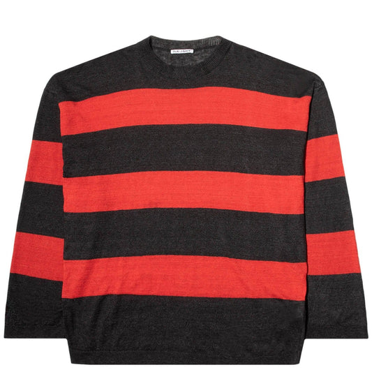 Our Legacy Knitwear RED/BROWN STRIPE MOTH / L POPOVER DROP KNIT