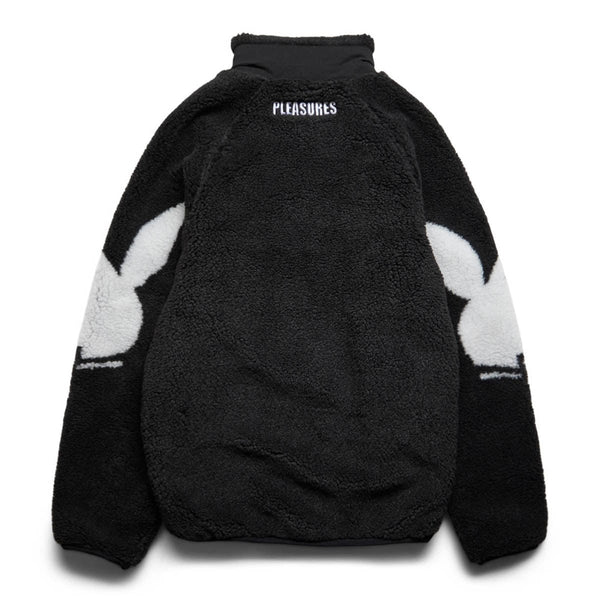 X PLAYBOY BUNNY SHERPA ZIP UP JACKET Black | Bodega