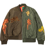 Perks and Mini Outerwear SPACE BLOSSOMS SPLIT BOMBER JACKET