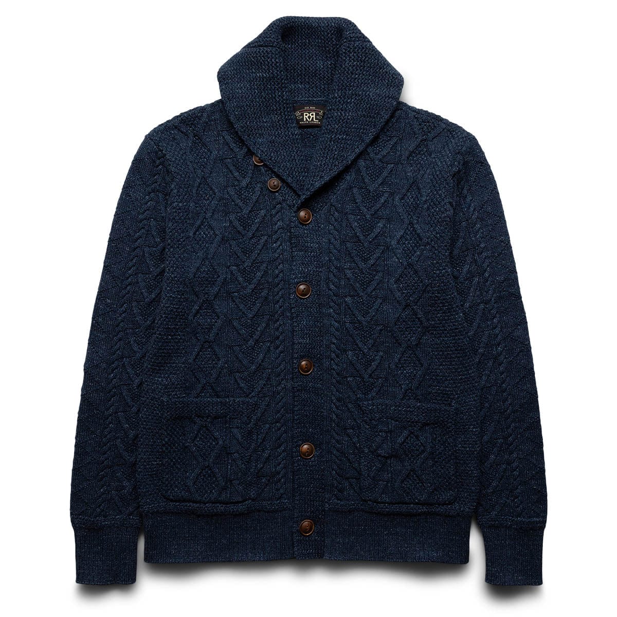 RRL Knitwear CABLE-KNIT SHAWL-COLLAR CARDIGAN