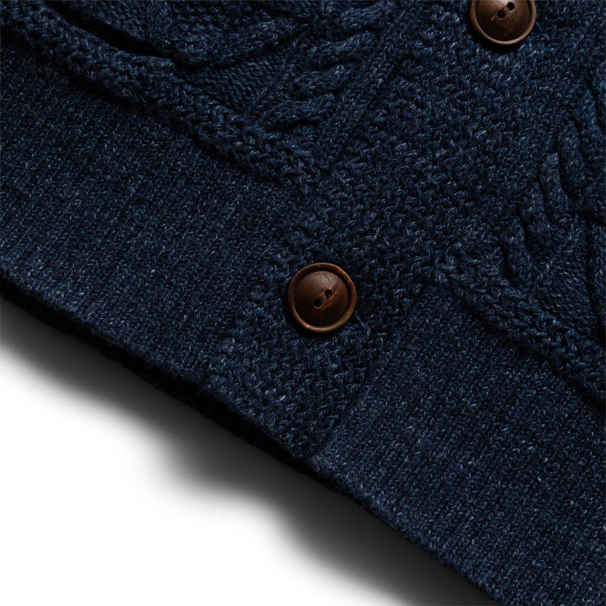 RRL Knitwear CABLE-KNIT SHAWL-COLLAR CARDIGAN