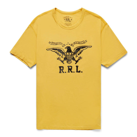 RRL T-Shirts GARMENT-WASHED NAVAL GRAPHIC T-SHIRT