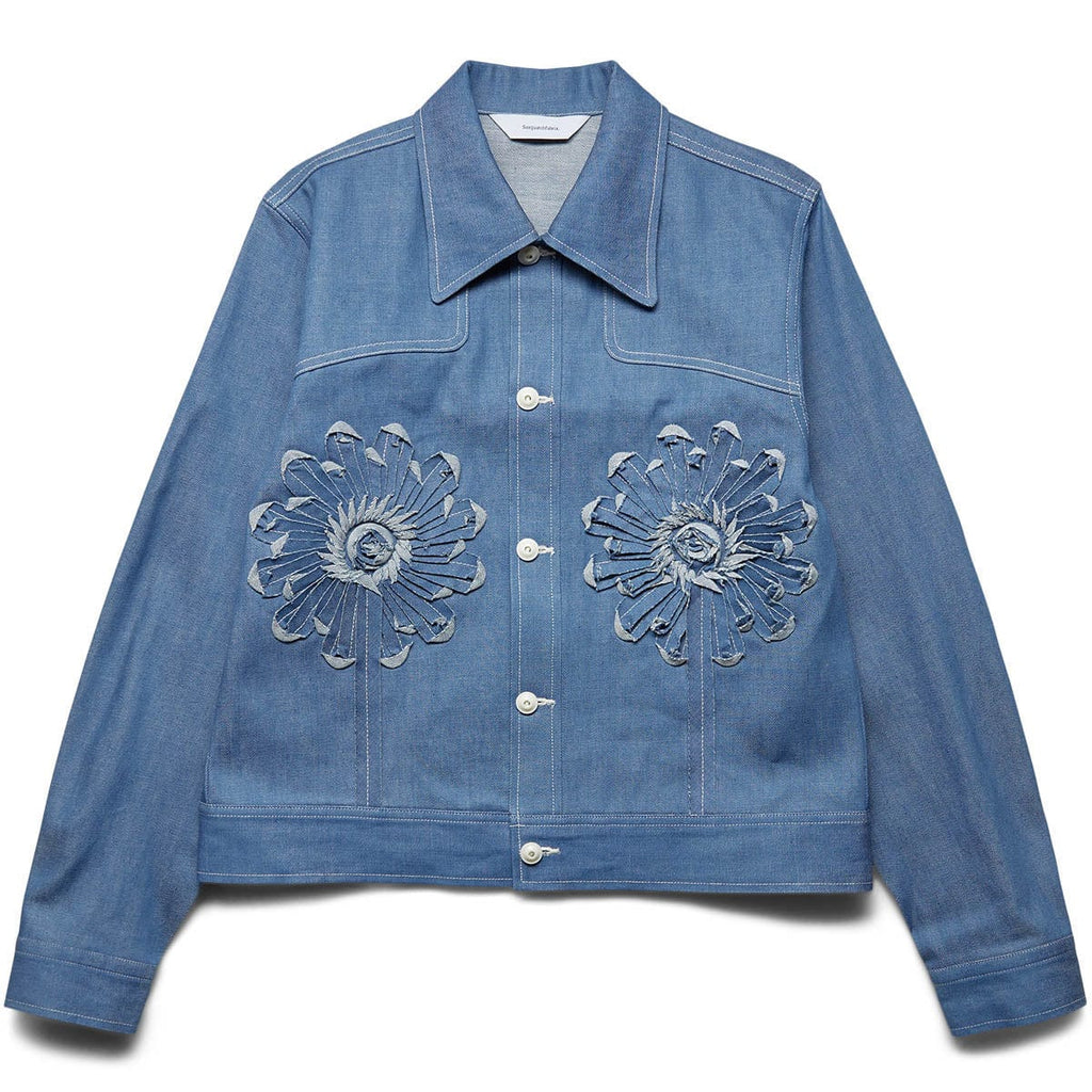 FLOWER DENIM JACKET Sax | Bodega