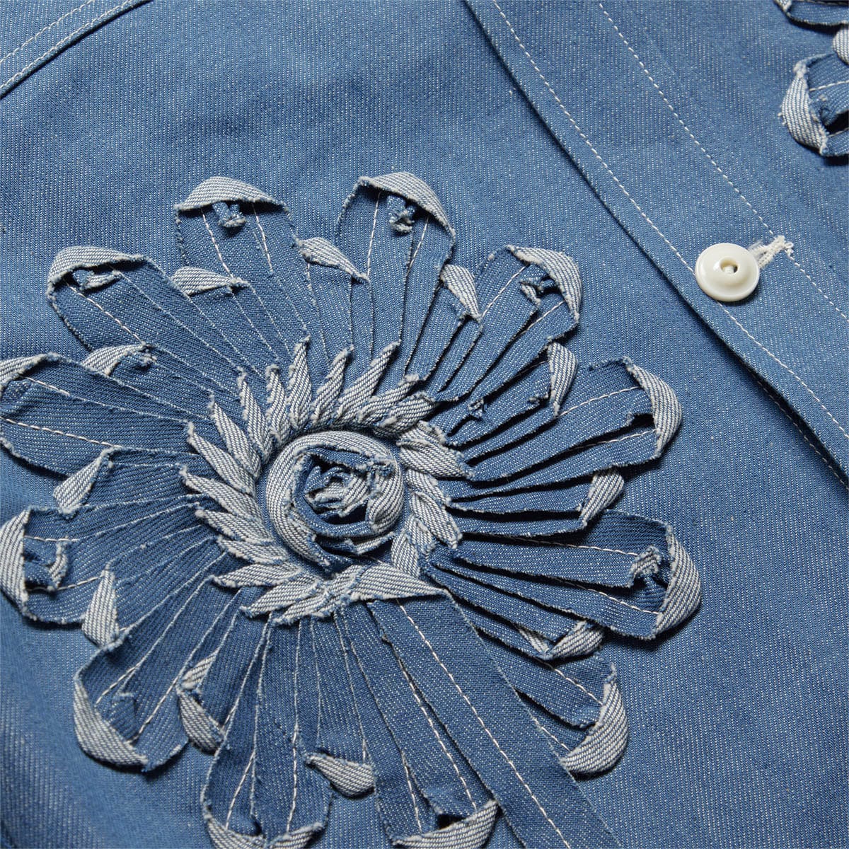 Sasquatchfabrix Outerwear FLOWER DENIM JACKET