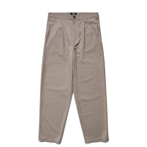 STRIPED VOLUME PLEATED TROUSER Light Brown | Bodega